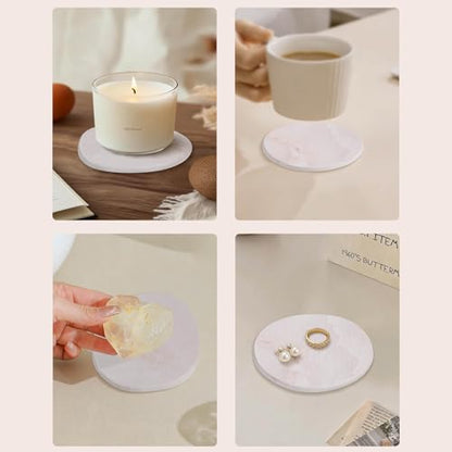 Diatomaceous Earth Coasters Set of 4, Super Absorbent Quick-Dry Heat-Resistant Drink and Coffee Coasters, Modern Stone Irregular Design for Kitchen Counter and Coffee Table, Pink - color: Pink Coaster
