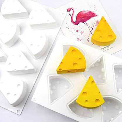 Cheese Shape Silicone Mold, Non-Stick Silicone Baking Mold for Ice Cube Tray Chocolate, Cake, Jelly, Mousse cake Pastry for Household Kitchen