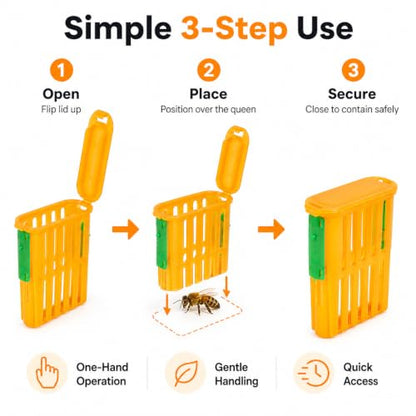 Queen Bee Catcher Cage Plastic Beekeeping Ventilated Clip 10PCS | Queen Bee Catcher Cage, Plastic Beekeeping Clip, Ventilated Design, Secure Grip, Reusable Tool, Set of 10
