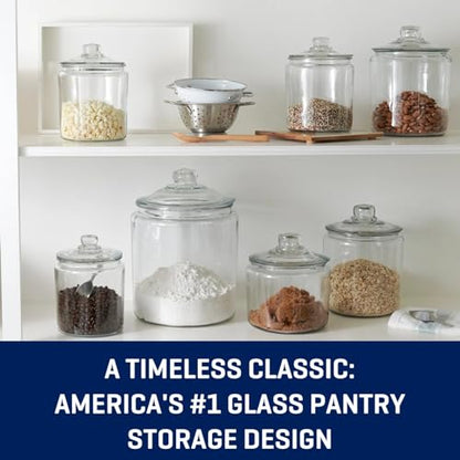 Glass Jar with Lid, 1 Gallon, for Pantry Storage and Display