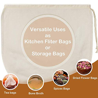 3 PCS 12"x12" Nut Milk Bags - 100% Unbleached Cotton Cheesecloth, Reusable Food Strainer Colander For Straining Almond/Oat Milk, Celery Juice, Cold Brew Coffee, Yogurt and Cheese Making - color: 3 pack