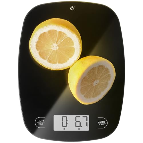 Greater Goods Food Scale – Digital Kitchen Scale, 1g Precision, Easy-Tare & Quick Conversion, Slim Compact Design, Durable & Portable | Ideal for Cooking, Baking & Meal Prep (Glass, Black) - color: Black Glass