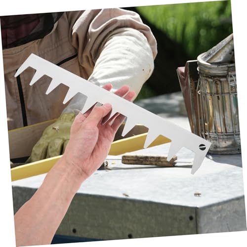 Kisangel Beehive Frame Spacer Tool Stainless Steel Beehive Spacing Tool for Frame Support and Organization Smooth Operation for Inspections for Beekeeping Management