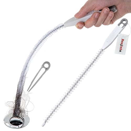 Upgraded Sink Drain Overflow Cleaning Brush, 23.6" Sewer Drain Brush, Bendable Long Pipe Cleaners, Household Sewer Hair Catcher with Cleaning Forceps