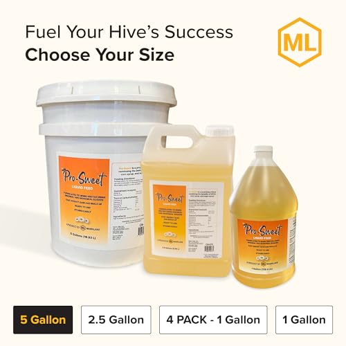 Mann Lake Pro-Sweet Liquid Feed, Natural Supplemental Feed for Bees, Ready-to-Use Nectar Alternative, Formula for Optimal Nutrition & Hive Weight, 5 Gallon Pail, Made in USA - size: 640 Fl Oz (Pack of 1)