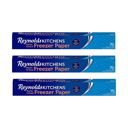 Reynolds Kitchens Plastic Coated Freezer Paper - 75 Square Feet (Pack of 3) - size: 75 Sq Ft (Pack of 3)