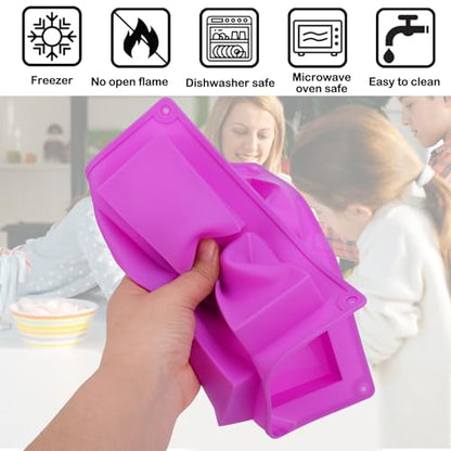 Palksky Rice Snacks Molds for Rice Krispies Treats Baking, 3pcs 6-Cavityrice Cereal Bars Trays for Crispy Treat Making, Candy Making Supplies for Chocolate Brownie Cornbread Pudding Butter Mould - style: 3PCS 6 Rice Snacks Molds
