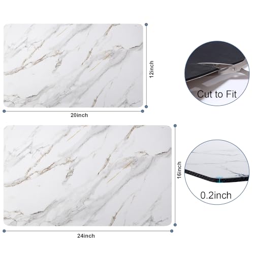 CooRug Marble Pattern Dish Drying Mat, 12" x 20", Brick Marble | Absorbent, Coffee Bar Mat for Kitchen Counter, Non-slip Rubber Backed, Washable and Easy to Clean, Heat Resistant - size: 12" x 20"