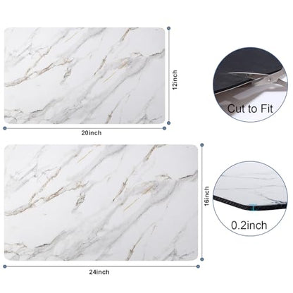 CooRug Marble Pattern Dish Drying Mat, 12" x 20", Brick Marble | Absorbent, Coffee Bar Mat for Kitchen Counter, Non-slip Rubber Backed, Washable and Easy to Clean, Heat Resistant - size: 12" x 20"