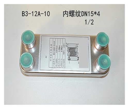 Female Thread Plate Wort Chiller Version Stainless Steel brazed Plate Heat Exchanger, Plate Oil Cooler, Heat Pump intercooler, Fluorine Water Exchange Water Heater(B3-12A-10-3.0) - color: B3-12a-10-3.0