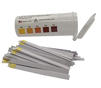 Bartovation 4.6 to 6.2 pH Test Strips, 100-Pack | Acidity Test Strips for Beer Making, Homebrew, made in USA
