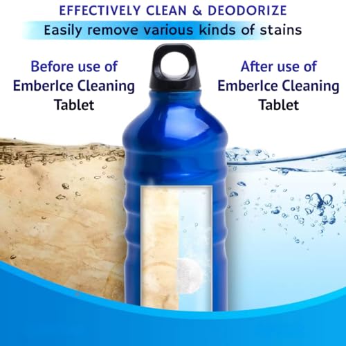 EmberIce Bottle Cleaning Tablets 36 Count | No Scrubbing, Biodegradable | Deep Cleans Bottles, Tumblers, Straws & Lids | Stainless Steel, Plastic & Silicone Safe | Fast Dissolve