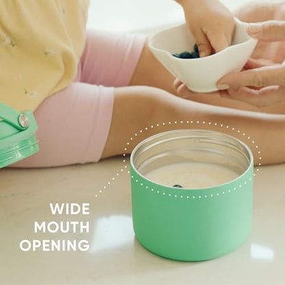 Hydrapeak 18oz Stainless Steel Vacuum Insulated Food Jar | Hot Food and Cold Food, Wide Mouth Leak-Proof Soup for Adults, 10 Hours Hot and 16 Hours Cold (Jade) - color: Jade, size: 18 Ounces