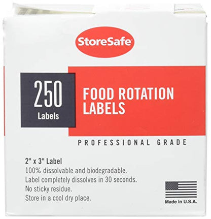 Cambro 23SLINB250 Food Rotation Labels Dissolvable 2"Wx3"D Blank Labels Case of 1