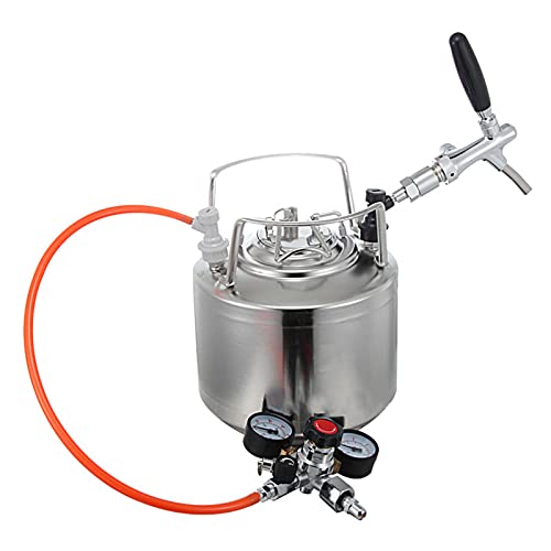 Mini Stainless Steel Beer Keg,Portable Home Dispenser System to Keep Fresh for Home Kitchen Brewing Beer,Keeps Carbonation for Craft Beer Draft and Homebrew,6L - size: 6L