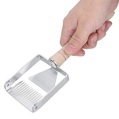 Honey Uncapping Fork, Stainless Steel Bee Hive Fork Shovel with Wooden Handle Uncapping Scraper Beekeepers Supplies