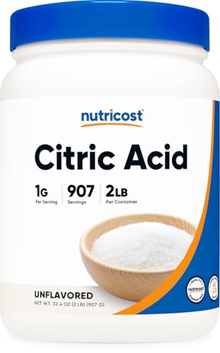 Nutricost Citric Acid Powder (2LB) - Non-GMO, Gluten Free - size: 2 Pound (Pack of 1)