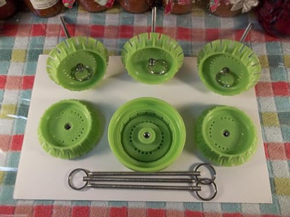 6 Pickle Pusher Small Batch Fermentation Kits. Complete with Airlock and Weight-Replacement. BPA Free. Includes extra lids. Fits Wide Mouth Mason Jars