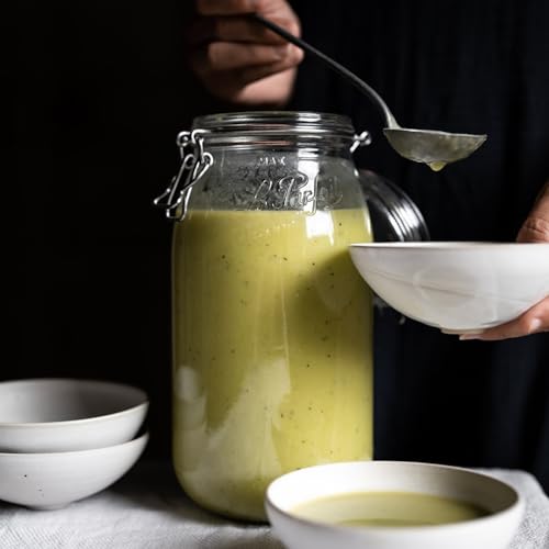 Le Parfait Super Jar 2L (64oz) French Glass Preserving Jar w/Airtight Rubber Seal & Wire Bail Closure - BPA-Free Canning Jar for Pickles, Fruits, Sauces & Food Storage - Made in France Since 1930 3PK - color: 64oz (Set/3)