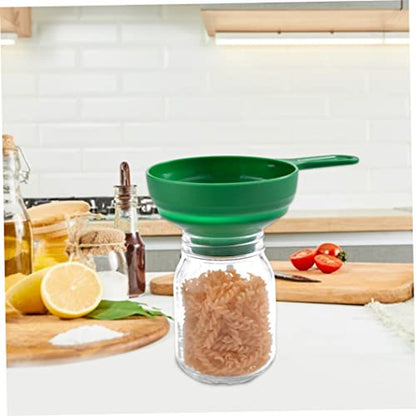 1PCS Wide Mouth Versatile Funnel,Canning Funnels for Kitchen Use Plastic Folding Funnel Telescopic Wide Mouth Large Canned Kitchen Filling Tools Green