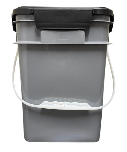 House Naturals 4 Gallon Square Food Grade Bucket Pail with Plastic Handles and Lid (Pack of 3) Made in USA containers (Gray) - color: Gray
