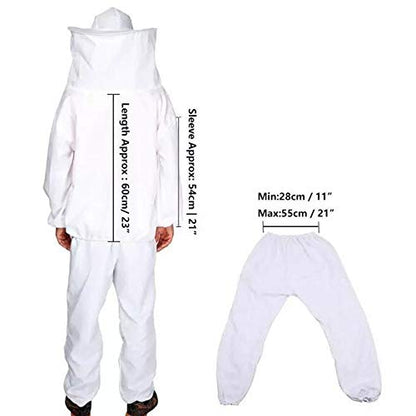 Professional Beekeeper Suit Outfit Include Protective Jacket Pants Gloves Scraper, Beekeeping Suit Protective with Veil Hood for Bee Keepers - color: Package B