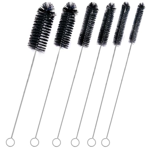 Brush Family 빨대 클리너 브러시 세트, 6피스 30.5cm(12인치) 길이의 파이프 튜브 병 브러시, 좁은 목 병, 커피 메이커, 유리 컵 청소용 - size: 12 inch large diameters set (6pcs)