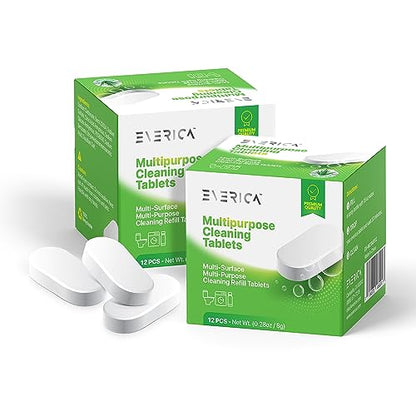 Multipurpose Cleaning Tablets - Powerful All-Purpose Cleaner for Water Bottles Surfaces - Eco-Friendly and Gentle - 12 Pack Aloe Scented Refill Tablets - for Home Kitchen Office and Vehicles