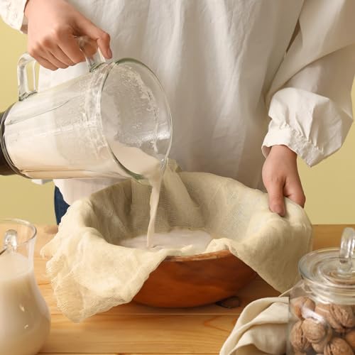 Peryiter 60 Pcs 20 x 20 Inches Cheese Cloths Bulk, Grade 100, Hemmed Reusable Cheesecloth Bag for Straining Unbleached Cotton Muslin Cloth for Cheese Making, Cooking, Baking, Butter, Juicing, Turkey
