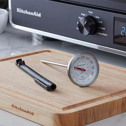 KitchenAid KQ919 Analog Instant Read Food and Meat Thermometer with 1.75-inch Dial, Recalibration Feature, Black Storage Sleeve - color: Black, size: 1.75 Inch
