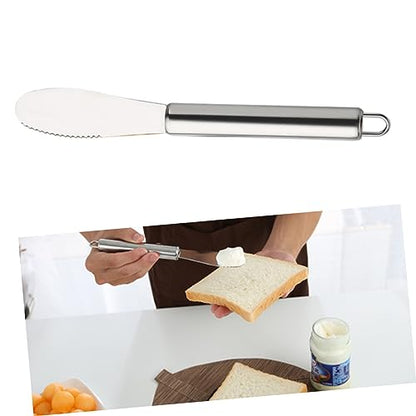 Alipis 2pcs Stainless Steel Cream Spatula Butter Spreader Cheese Knife for Cake Icing and Pastry Kitchen Gadget for Food Shops and Catering Silver