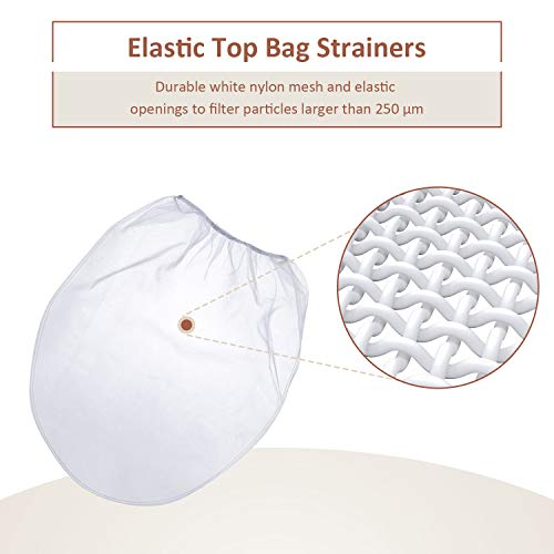 Patelai 30 Pcs 5 Gallon Paint Strainer Bags Regular Fine Mesh/Elastic Top Bag Strainers for Use with Paint Sprayers (White) - size: 5 Gallon