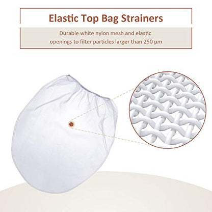Patelai 30 Pcs 5 Gallon Paint Strainer Bags Regular Fine Mesh/Elastic Top Bag Strainers for Use with Paint Sprayers (White) - size: 5 Gallon