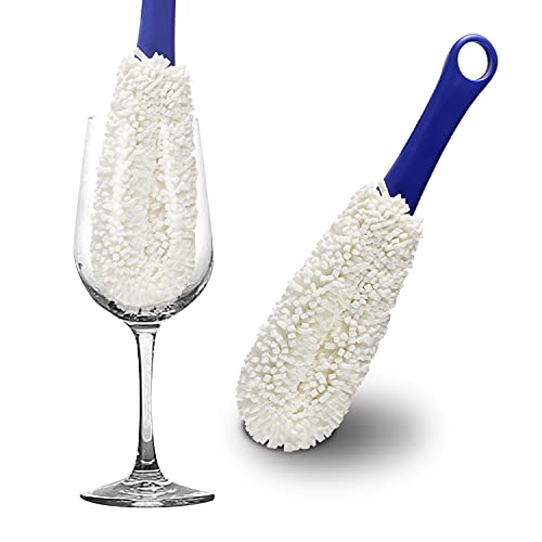 KUWAN Bottle Cleaning Brush Multi-Function Household Tools Flexible Bottle Scourer for Some Decanters, Goblets, Glasses, Cups (Middle Length) - color: Middle-1pc
