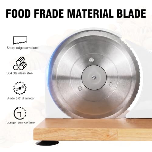 vanerepok Manual Bread Slicer Adjustable Thickness for Homemade Sourdough | Hand Crank Bread Cutter with Scale & Stable Suction Cups & Wood Base for Even Slicing Perfect Baking Gift for Home Bakers - color: PureWhite