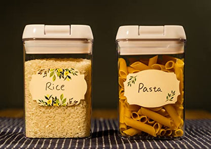MONEST Waterproof & Oil Resistant Jar & Lid Stickers - Pantry/Canning, Spice & Bottle Labels (Floral 3x2) - style: Floral 3x2