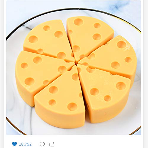 OCPO KITCHEN Cheese Silicone Baking Mold for Mousse Cake, CheeseCake, French Dessert, Pastry, Chocolate, Ice Cream, Pudding, Cake Decoration Mold, 3D Cheese Shape (8-Cavity) - style: Cheese (8-Cavity)