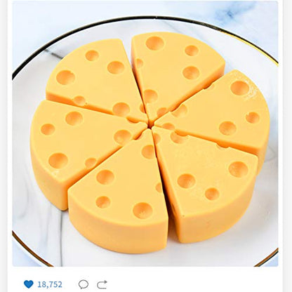 OCPO KITCHEN Cheese Silicone Baking Mold for Mousse Cake, CheeseCake, French Dessert, Pastry, Chocolate, Ice Cream, Pudding, Cake Decoration Mold, 3D Cheese Shape (8-Cavity) - style: Cheese (8-Cavity)