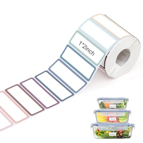 1000Pcs Removable Food Labels 1 x 2 Inch, Colored Freezer Labels Stickers Waterproof Oil for Food Containers, Classroom, Storage (10 Colors) - size: 1 x 2 Inch