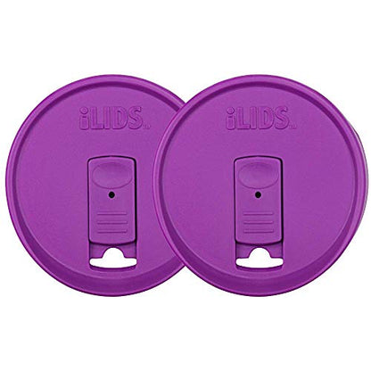 Wide-Mouth Mason Jar Drink Lid - USA Made, BPA-Free, Spill-Resistant for Coffee, Cold Brew & Iced Tea - Fits 3 3/8 in Ball & Kerr Wide Mouth - Pack of 2 - color: Mulberry