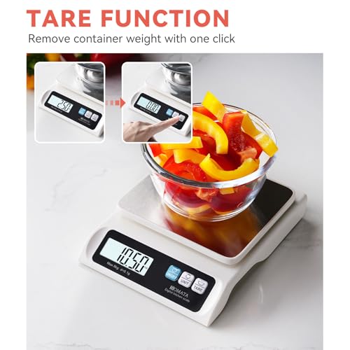BOMATA 0.1g/ 13lb Food Scale, Digital Kitchen Scale with Removable Stainless Steel Pan, Backlit LCD Display, for Cooking, Baking B621 White - color: White Non-rechargeable