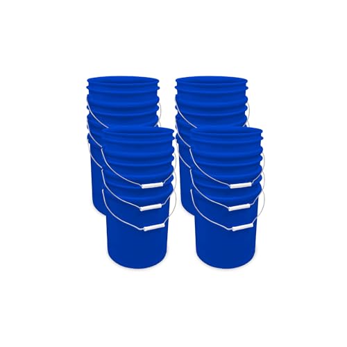 ePackageSupply 5 Gallon Bucket - Food Grade Bucket, Metal Handle Grip, BPA-Free, Heavy-Duty 90 Mil HDPE Plastic Pail, Stackable Utility Container, Made in USA, Lid Not Included, Blue, 12 Packs - color: Blue, size: 12 Packs