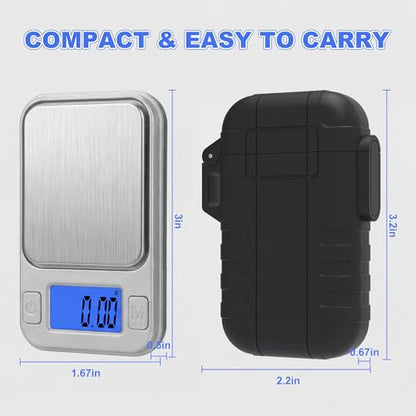 0.01g Accuracy Mini Digital Pocket Gram Scale, Diyife 200g Milligram Scale with Storage Case, 8 Units, LCD Display, Tare Function, Weighs Small Food, Jewelry Scale, Silver - color: Silver