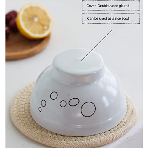 ZHOUXIAO White Traditional Chinese Ceramic Fermentation Crock Jar Pickling Jar with Water Seal Airlock Lid,Large Thickened Ceramic Pickle Jar Kimchi Pot Storage Containers 0.6KG