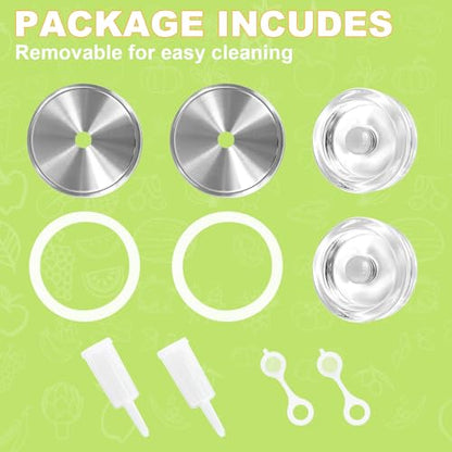 Fermentation Kit 2 Lids 2 Weights for 86MM Wide Jar | Upgraded Airtight Lids, Glass Weights, for Sauerkraut, Pickles,Kimchi,Easy Storage (Jars Not Included)