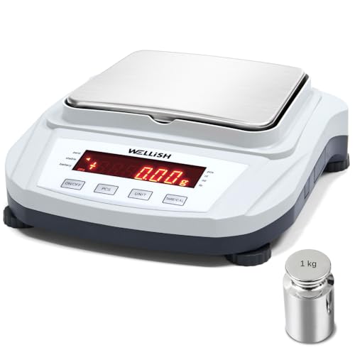 Lab Scale 2000g/0.01g High Precision Digital Scale with 1kg Weights Analytical Balance Electronic Scale for Kitchen Lab Weighing - style: 2000g x 0.01g with weight
