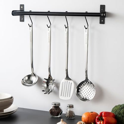 18/8 Stainless Steel Cooking Utensils Set, Spatula Set Kitchen Wok Utensils Set, Include Soup Ladle,Spaghetti Server,Slotted Spatula Turner,Skimmer(Dishwasher Safe, Mirror Polished) - size: 18/8 Stainless Steel Utensil Set of 4
