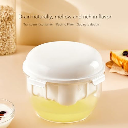 Greek Yogurt Maker with Ultra Fine Mesh Stainless Steel Strainer Basket, Creamy Plain Greek Yogurt Strainer for Homemade Yogurt, Dips, Desserts