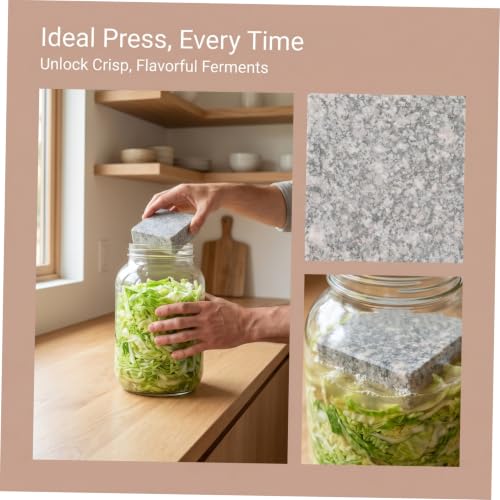 Zerodeko Vegetable Fermentation Weight Stone, Moisture Separating Press Plate for Shredded Cabbage - Fermenting Sauerkraut Pickles Accessory, 5.9x5.9x2in - color: Dark Gray