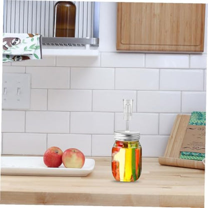 SMASOLO Fermenter Jar Lid Set for 87mm Wide Mouth Mason Jars with Airlock Home Fermentation Supplies for Kimchi and Pickling 1 Lid + 1 Fermenting Airlock Random Color
